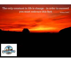 The only constant in life is change - in order to succeed you must embrace this fact     